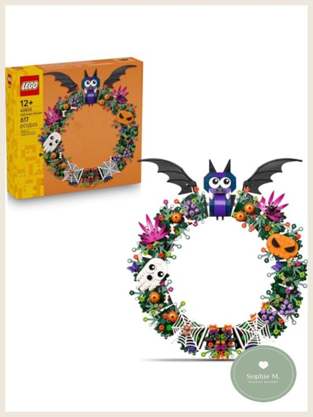LEGO Halloween Wreath Building Set 617 Pieces Ages 12+ Indoor Decor